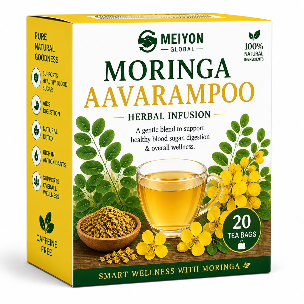Aavarampoo Tea- Supports Weight loss, Detoxifies the lever, Improve digestion, Reduce Blood Sugar Level (20dips)