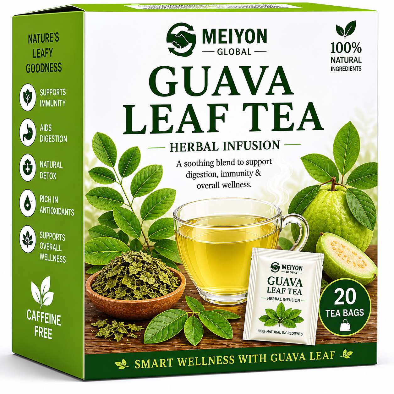 Guava Leaf Tea -Regulate Blood Sugar Levels, Improve Heart health, Reduce Cholestrol Level, Supports weight loss, Boost Immunity