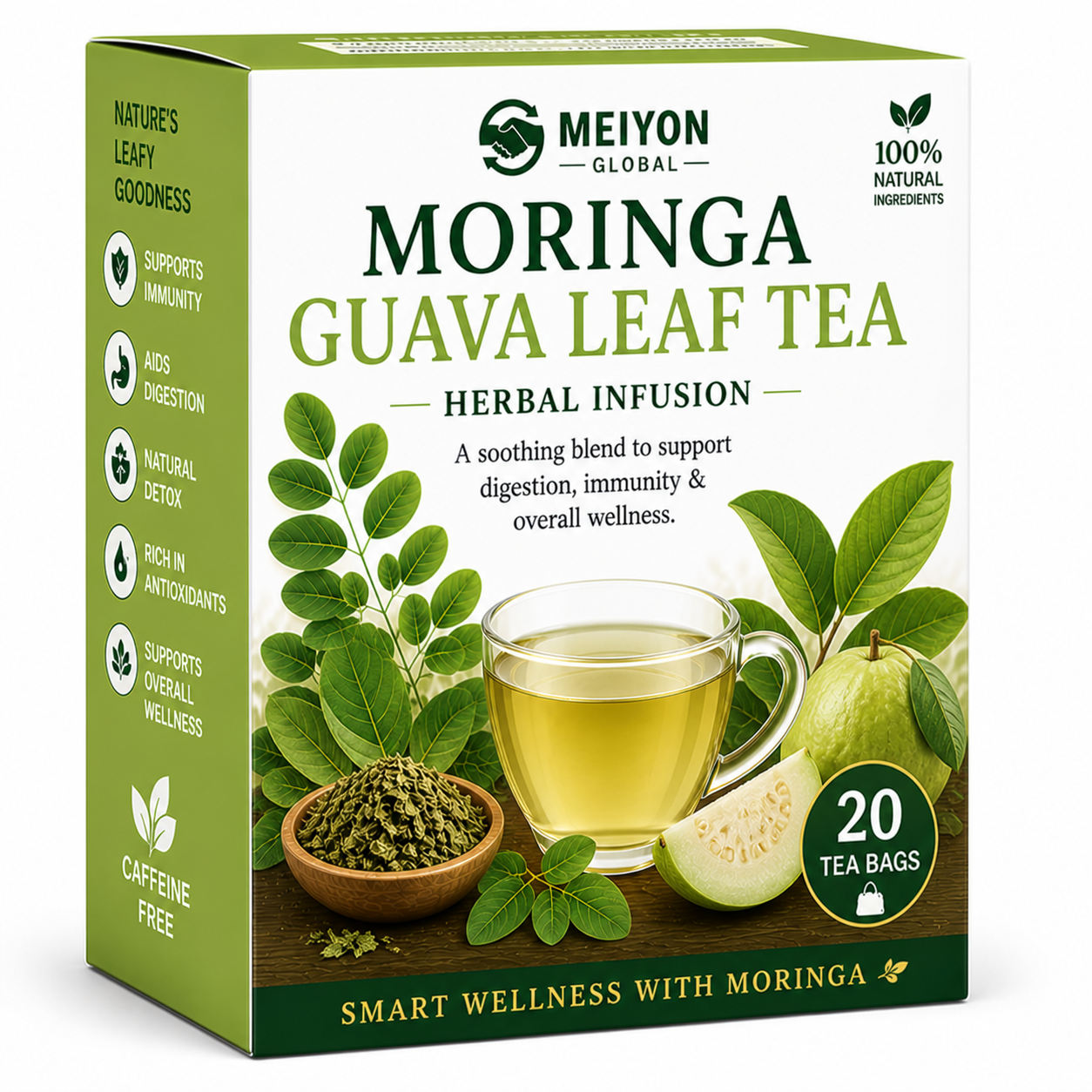 Guava Leaf Tea -Regulate Blood Sugar Levels, Improve Heart health, Reduce Cholestrol Level, Supports weight loss, Boost Immunity