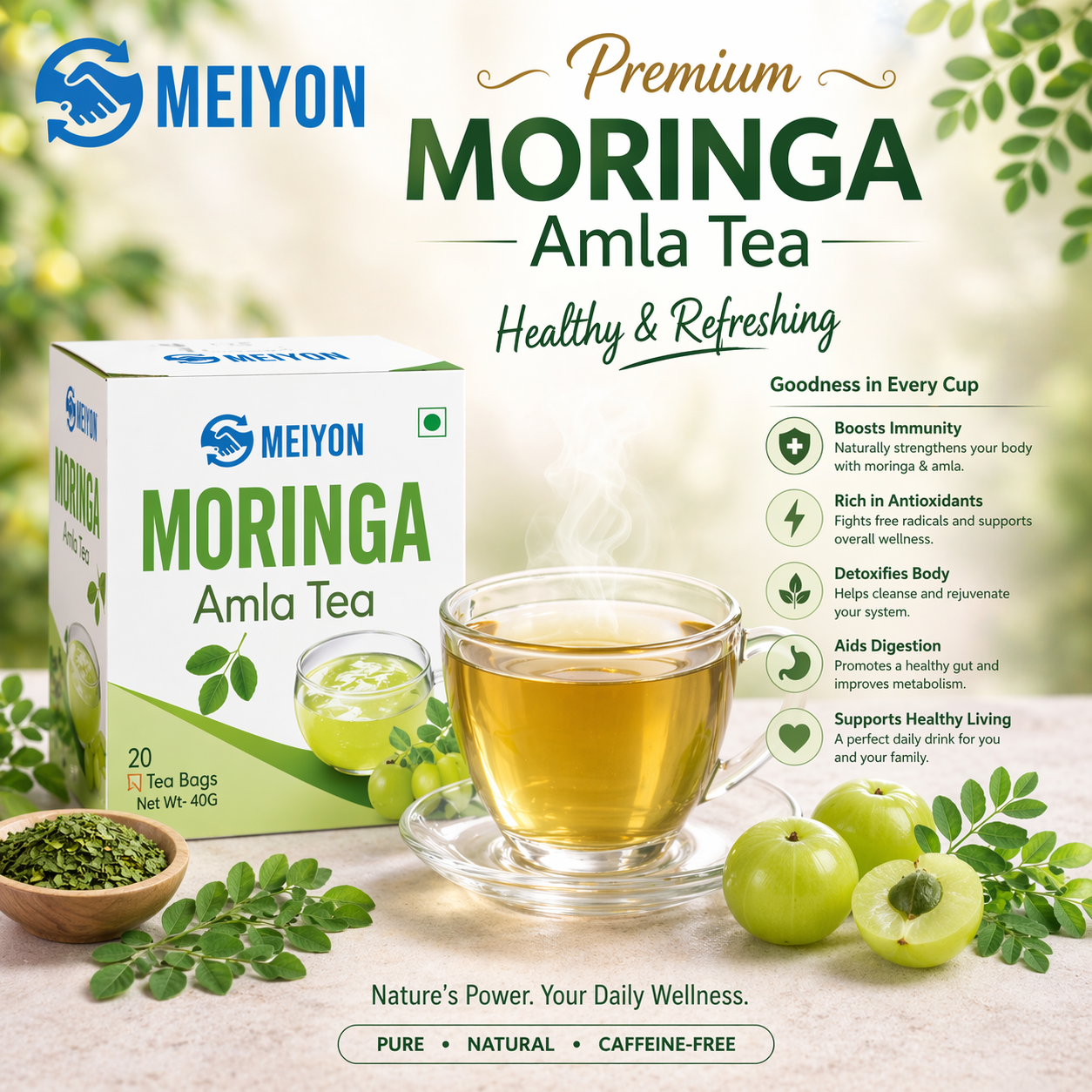 Moringa Amla Tea -Immunity Booster, Promote Liver Health & Detoxification