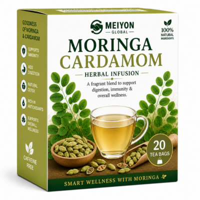 Moringa Cardamom Tea -Rich in Anti-oxidants, Aid in digestion, Improve Heart health, Regulate Blood Sugar Levels, Aid in Digestion