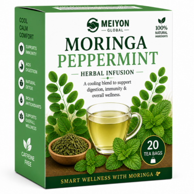 Moringa Peppermint Tea -Refreshing & Soothing, Natural Energy Booster , Supports Digestion (20dips )