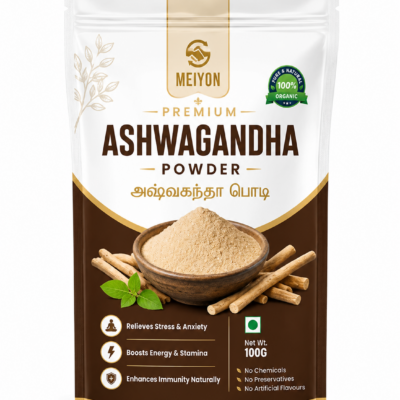 Ashwagandha Powder (100g) Nature Ashwagandha Root Powder, Helps to Fight Anxiety and Stress, Ashwagandha Podi/Amukkara Kizhangu/Asvagandha Churna , No Added Preservative.